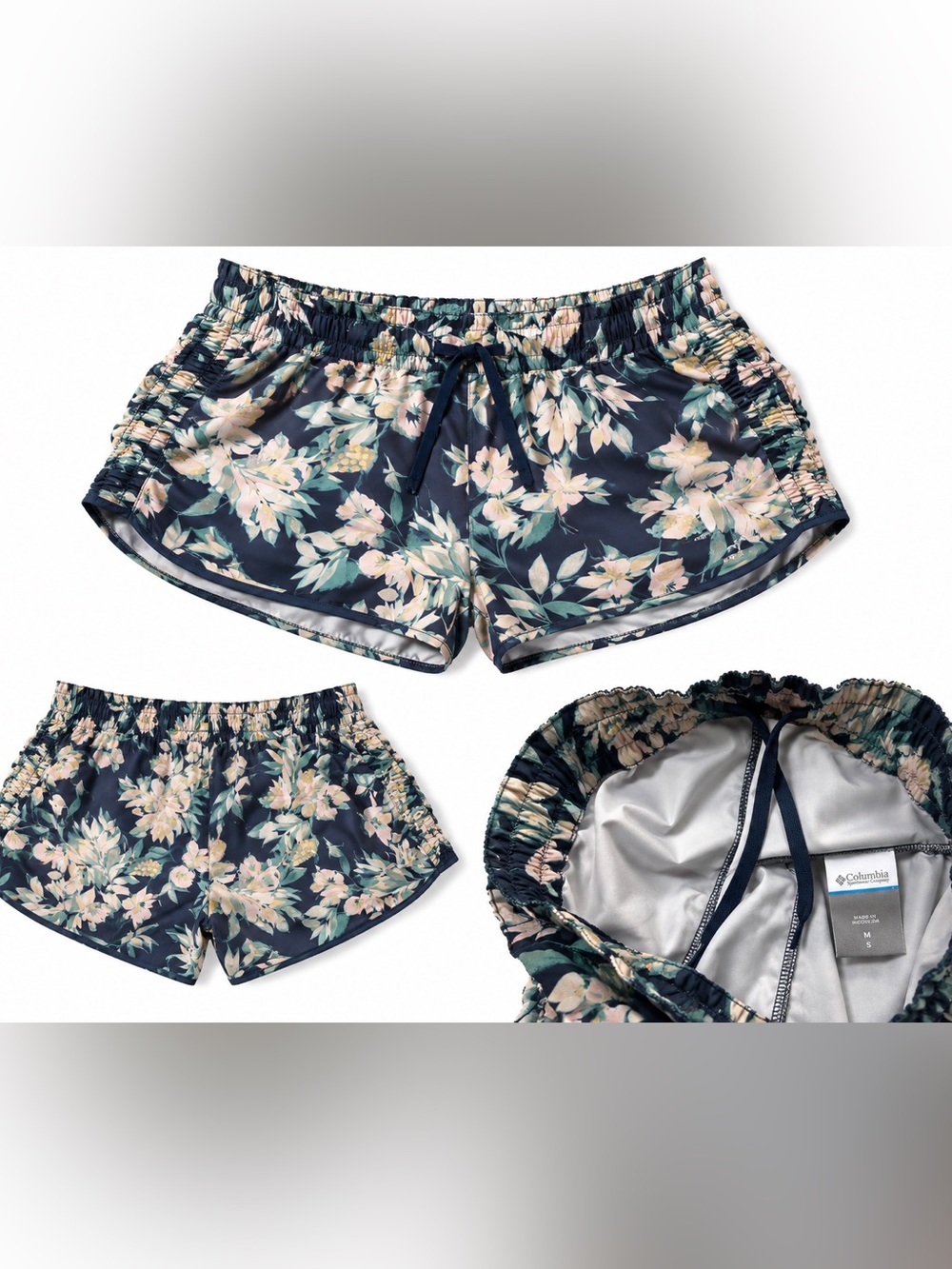 Columbia Navy Floral Athletic Shorts M